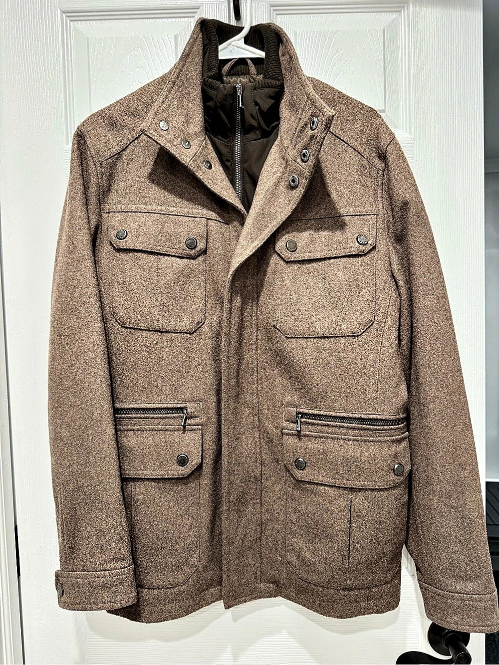 Michael Kors Brown Wool Blend Field Jacket